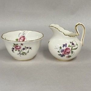 Vintage Grosvenor Bone China England Mini Open Cream & Sugar Set Floral